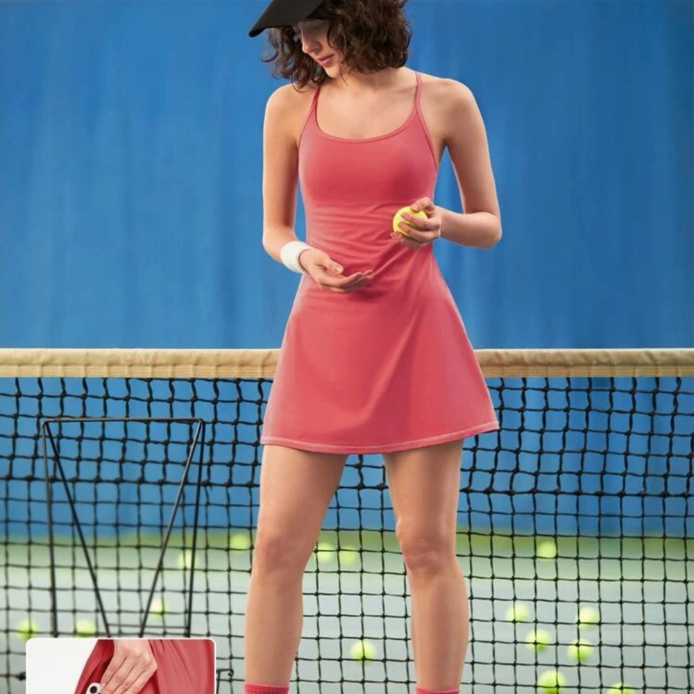 Women's Coral Sport Dress with Racerback Straps